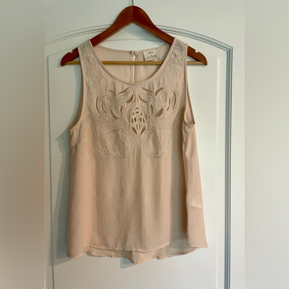 Pins & Needles Cream Embroidered Sleeveless Blouse
